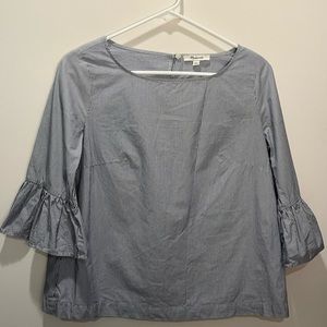 Madewell blue and white striped blouse